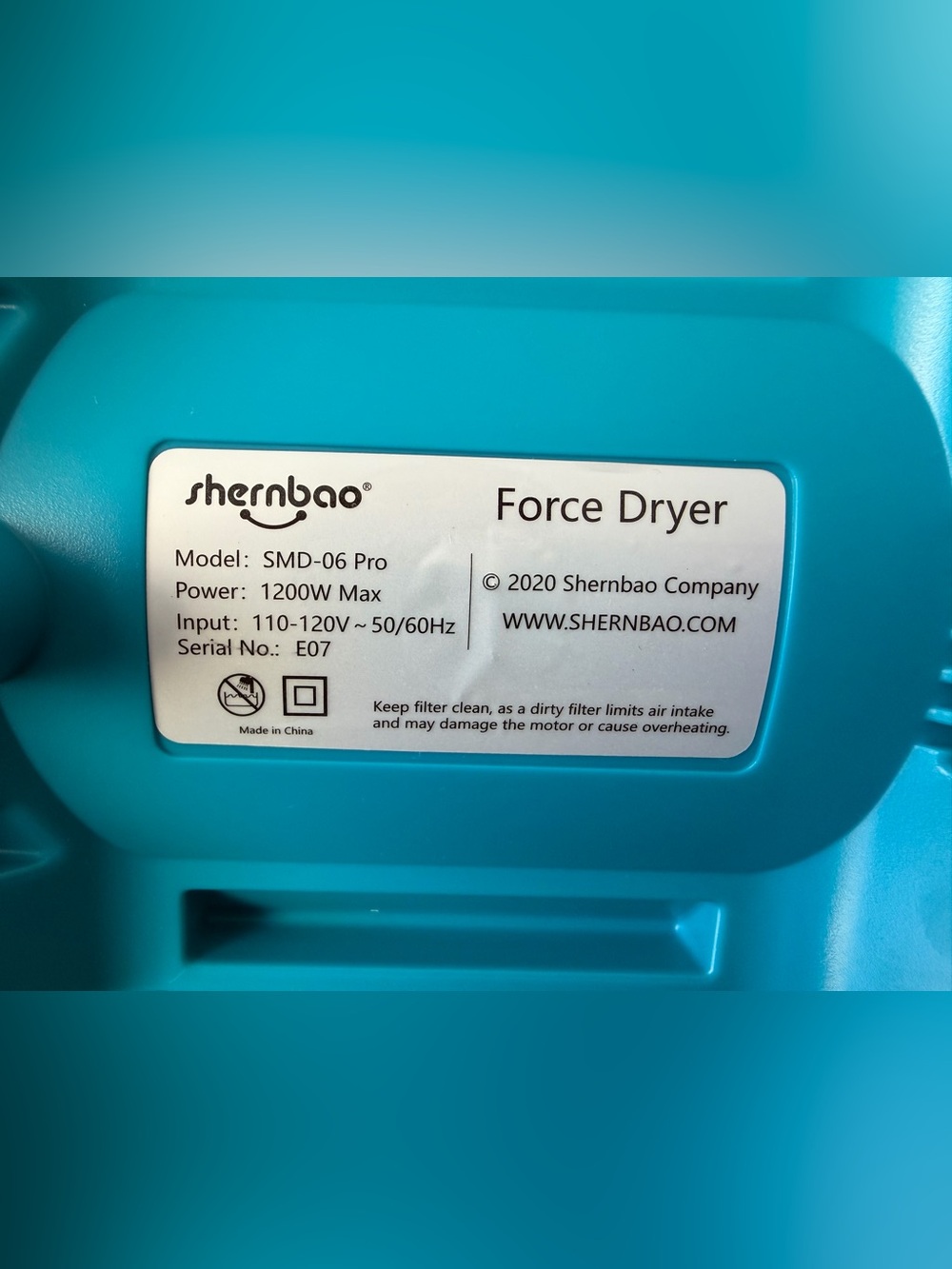 Shernbao SMD-06 Pro 2-in-1 Pet Force Dryer Vacuum Dog Grooming Blower Complete - Picture 9 of 9